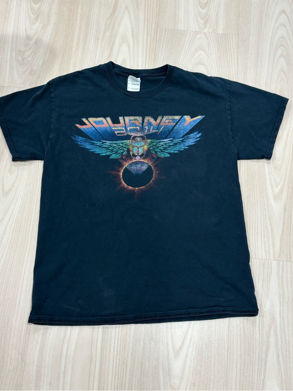 Black Graphic Band T-Shirt JOURNEY 2014 concert tour shirt size M
